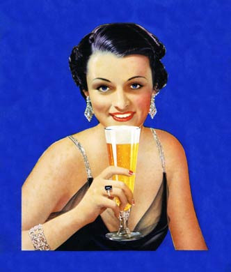 Lady Drinking Beer