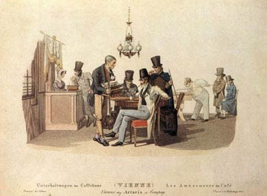 Coffee House Amusements, Vienna, 1820