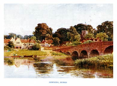 Sonning Bridge, River Thames, Berkshire, 1920