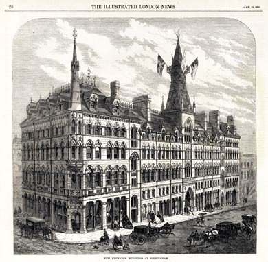 New Exchange Building, Birmingham, 1865