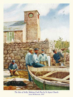 Scilly, Making Crab Pots By St Agnes Church