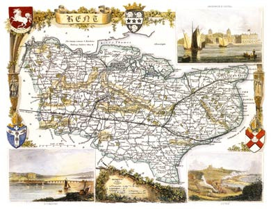 Map of Kent, 1852