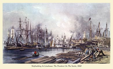 Shipbuilding At Limehouse 1840