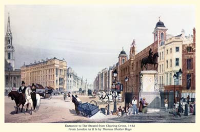 Entrance To The Strand from Charing Cross, 1842