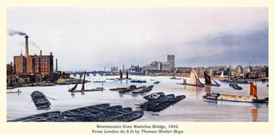 Westminster from Waterloo Bridge, 1842