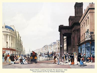 Regent Street, Looking Towards The Quadrant, 1842