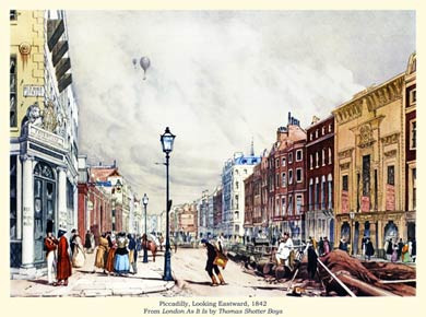 Piccadilly, Looking Eastward, 1842