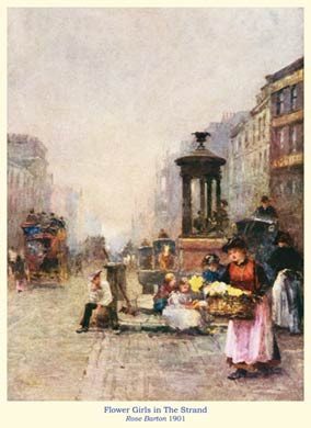 Flower Girls in The Strand, 1901