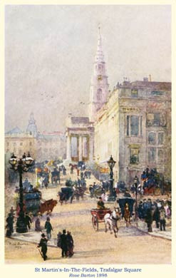 St Martins in the Fields, Trafalgar Square, 1898