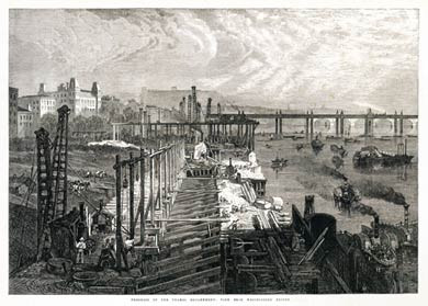 Building The Thames Embankment, From Westminster Bridge, 1865