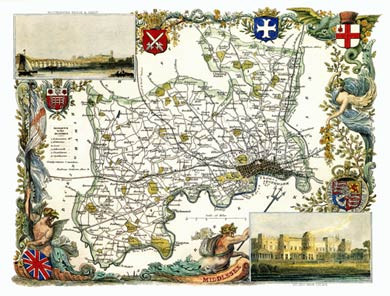 Middlesex, Thomas Moule Map