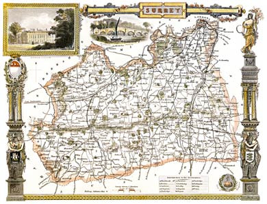 Surrey Map, 1850