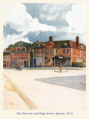 The New Inn and High Street, Epsom, 1913