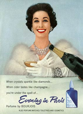 Bourjois Perfume, Evening in Paris, 1956