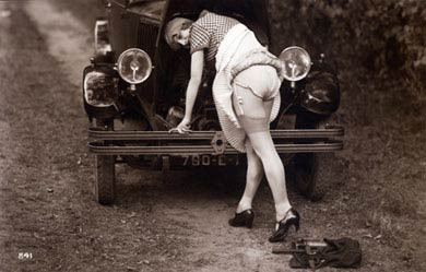 Lady Mends A Car