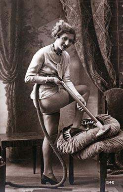 French Maid Hoovers Chair