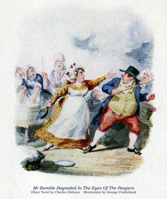 Oliver Twist, Mr Bumble Degraded Before The Paupers