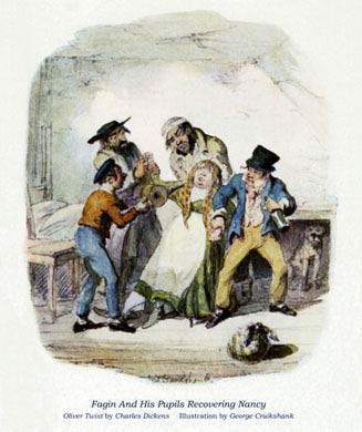 Oliver Twist, Fagin And His Boys Recovering Nancy