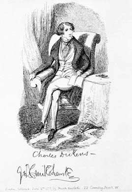 Young Charles Dickens, by George Cruikshank