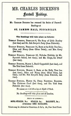 Charles Dickens, Farewell Readings, 1870