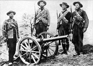 Boers With Captured Gun