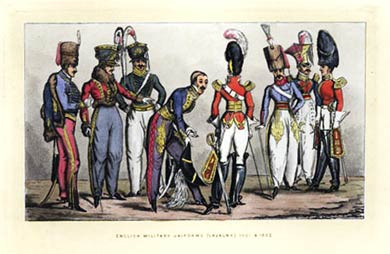 English Cavalry Uniforms, 1822