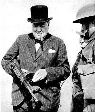 Churchill With Tommy Gun, 1940