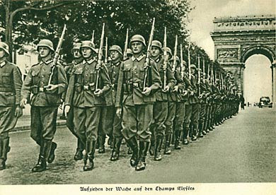 German Troops in the Champs Elysees