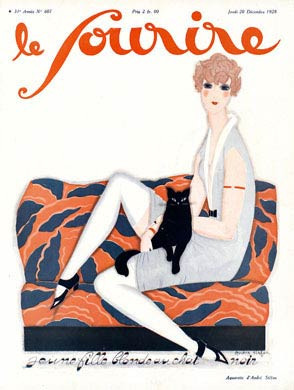 Blonde Girl, Black Cat