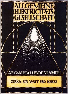 AEG Metallfadenlamper, 1907