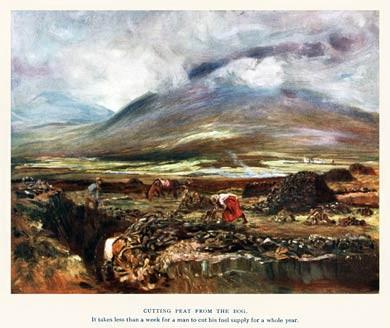 Cutting Peat, Killarney, 1910