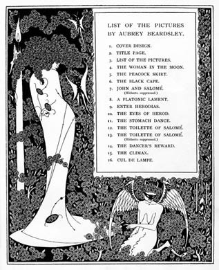 Aubrey Beardsley, Salome, List of Pictures
