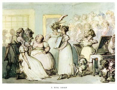 Rowlandson, A Wig Shop