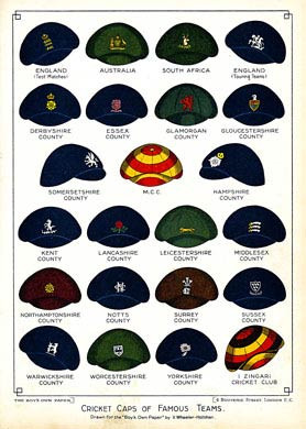 Cricket Caps Of Famous Teams