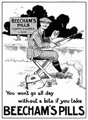 Beechams Pills Fishing Ad
