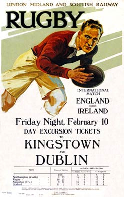 Rugby, Railway Poster, 1928