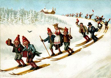 Swiss Skiing Postcard, 1893