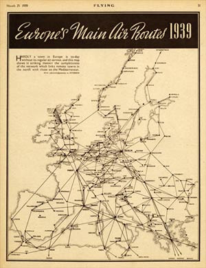 Europe's Main Air Routes 1939