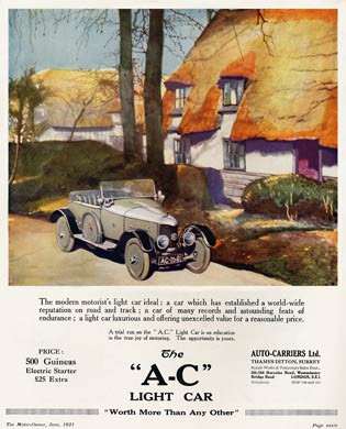 A-C Light Car, 1921