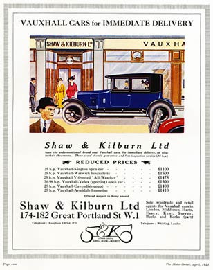 Vauxhall, Shaw & Kilburn, 1921