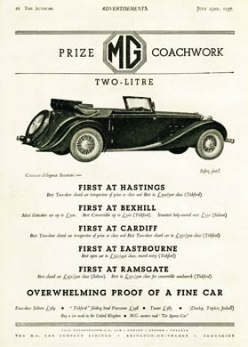 Prize MG Coachwork, 1937