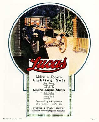 Lucas Motor Accessories, 1919