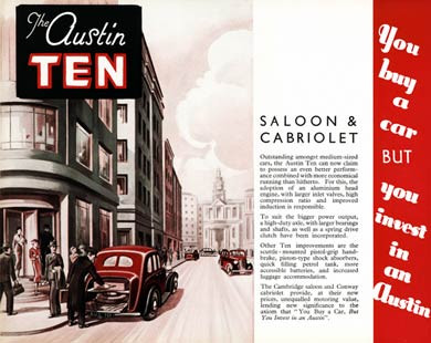 Austin Ten, Saloon and Cabriolet, 1938