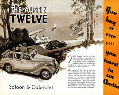 Austin Twelve, Saloon and Cabriolet, 1938