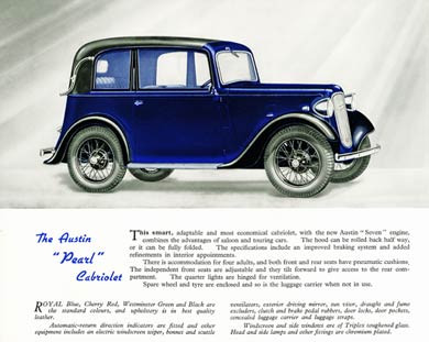 Austin Seven, Pearl Cabriolet, 1936