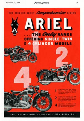 Ariel Motor Cycles, 1948