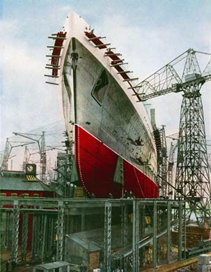 Queen Elizabeth, On The Stocks, 1938