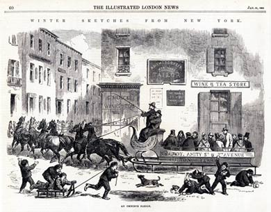 New York Omnibus Sleigh, 1865