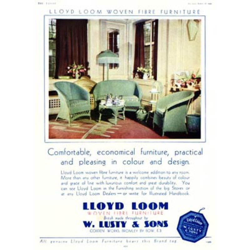 Lloyd Loom Woven Fibre Furniture, 1931