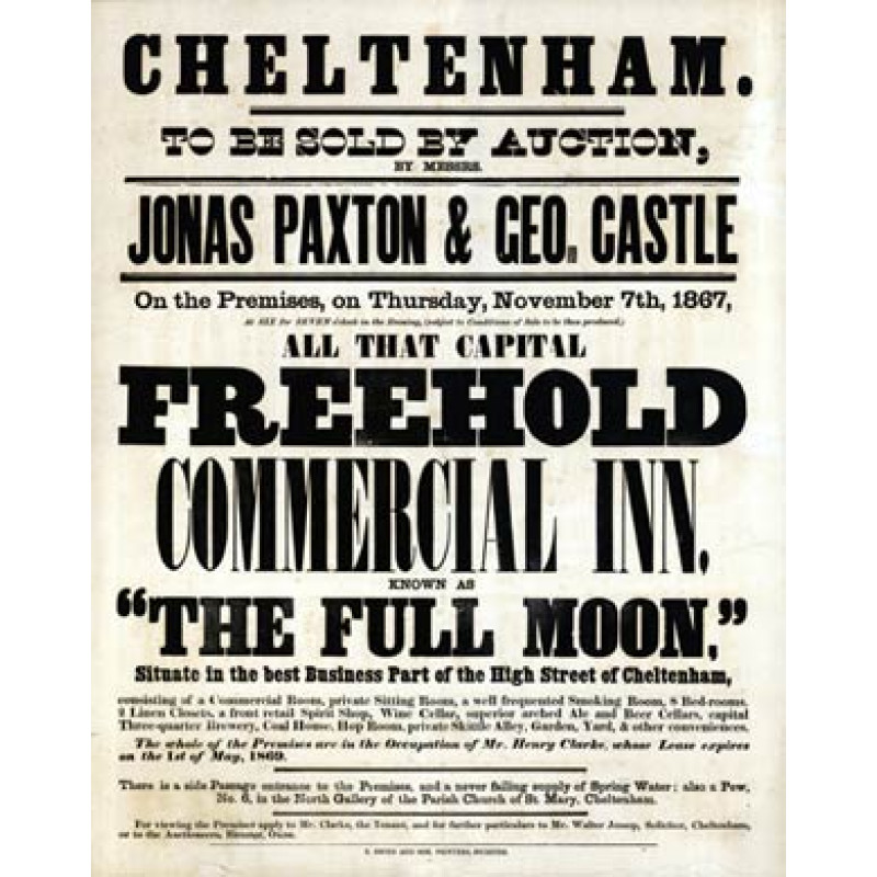 The Full Moon, Auction Poster, 1867
